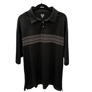 Ping Dynamics Collection Men's XL Black Multicolor Stripe Polo Shirt Casual
